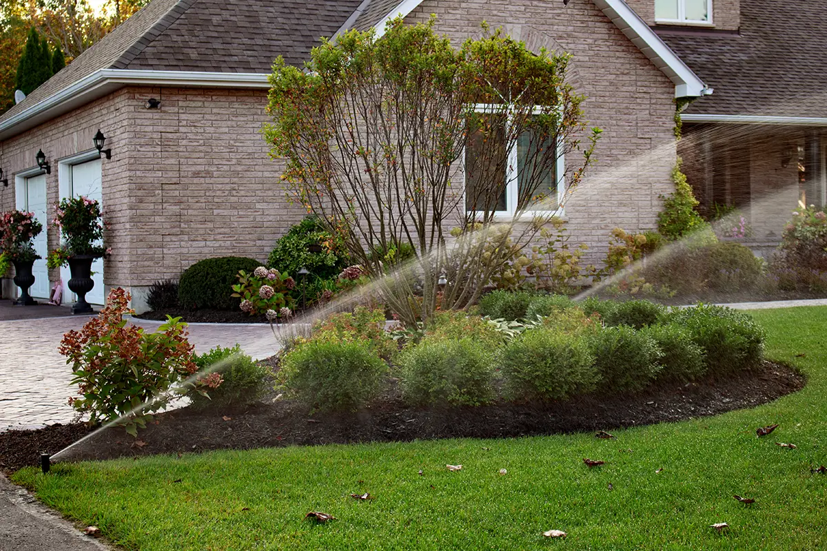 House with a irrigation system installed